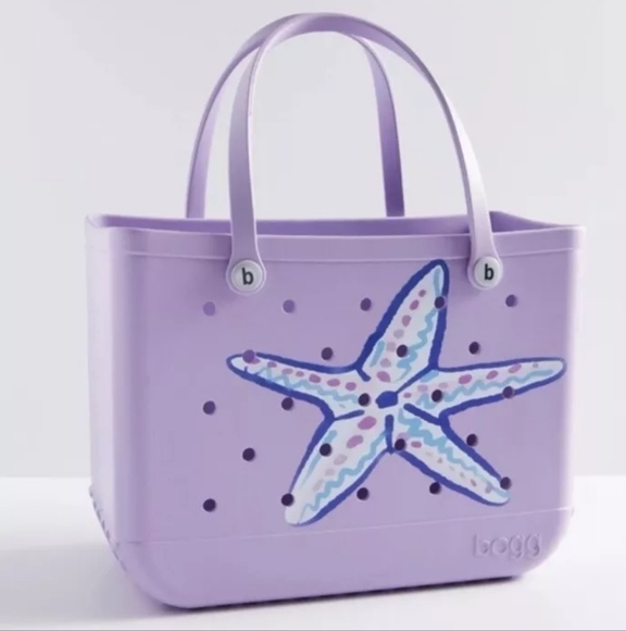 BOGG BAG Handbags - Original Bogg Bag Small Lavender Starfish Beach Pool Waterproof Tote With Pouch